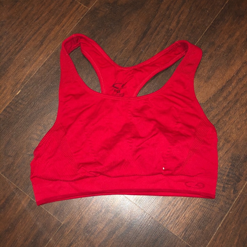 Red champion sports bra